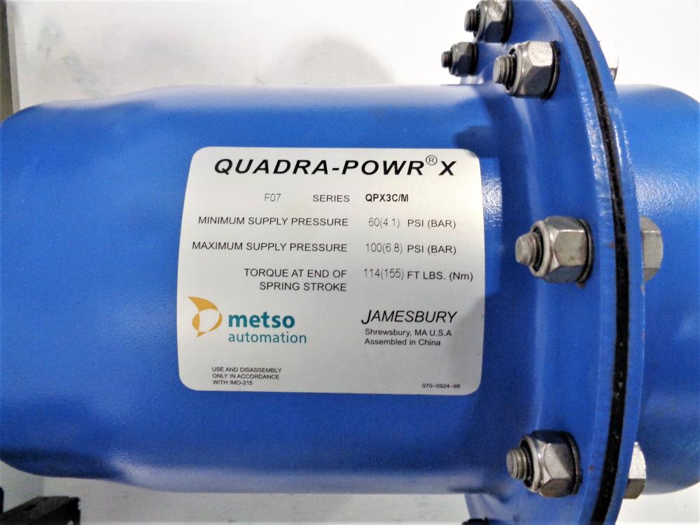 Jamesbury 6" 150# Butterfly Valve, Stainless Steel w/ Quadra-Powr X Actuator